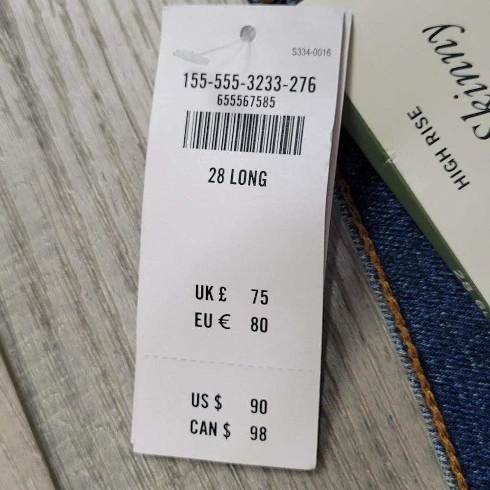👖NWT Abercrombie‎ Fitch Jeans Womens 28/6L Medium Wash The Skinny Stretch Denim